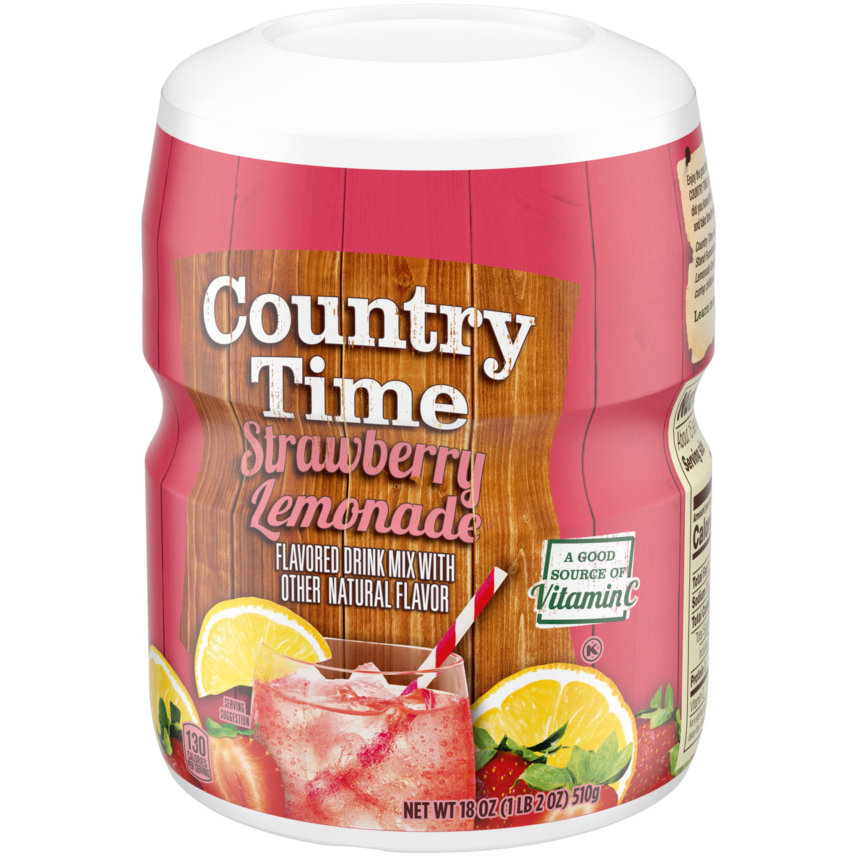 (S5-01) Kraft Country Time Drink Mix - Strawberry Lemonade 18oz (1.125lbs) x 1 Tub