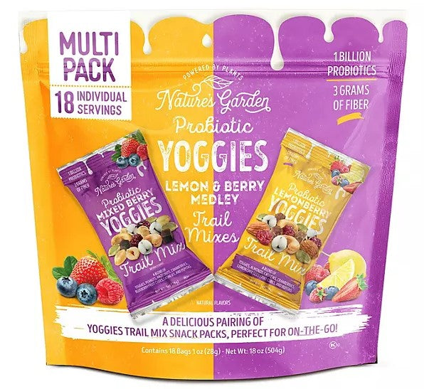 (S2-01) Nature's Garden Probiotic Yoggies Lemon & Berry Medley Trail Mixes 18 Pack 1oz (28g) x 1 Unit