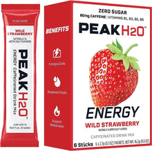 (S5-06) Drink Mix - CASE - Juicy Mixes Peak H2O Powder mix Wild Strawberry Zero Sugar (6 pockets) x 12 Boxes