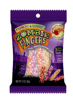 Halloween - Zombie Fingers Crunchy Gummies Peg Bag - 3oz(85g) x  12 Units