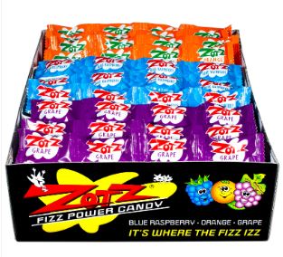 (S1-08)  Zotz Strings - Blue Rasp, Orange, Grape 0.70 oz (20g) x 48 units