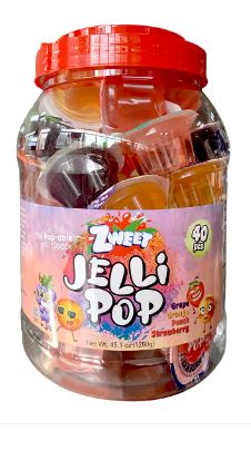 (S6-10) Zweet Jelli Pop Jar - 45.1oz(40pc)x 1 Jar
